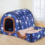 Star Print Foldable Pet House Bed