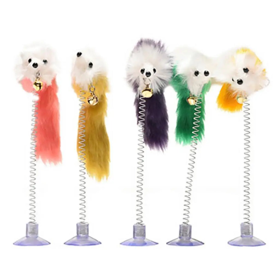Suction Feather Teaser Toy With Bell