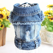 Casual Denim Vest Jacket For Cats