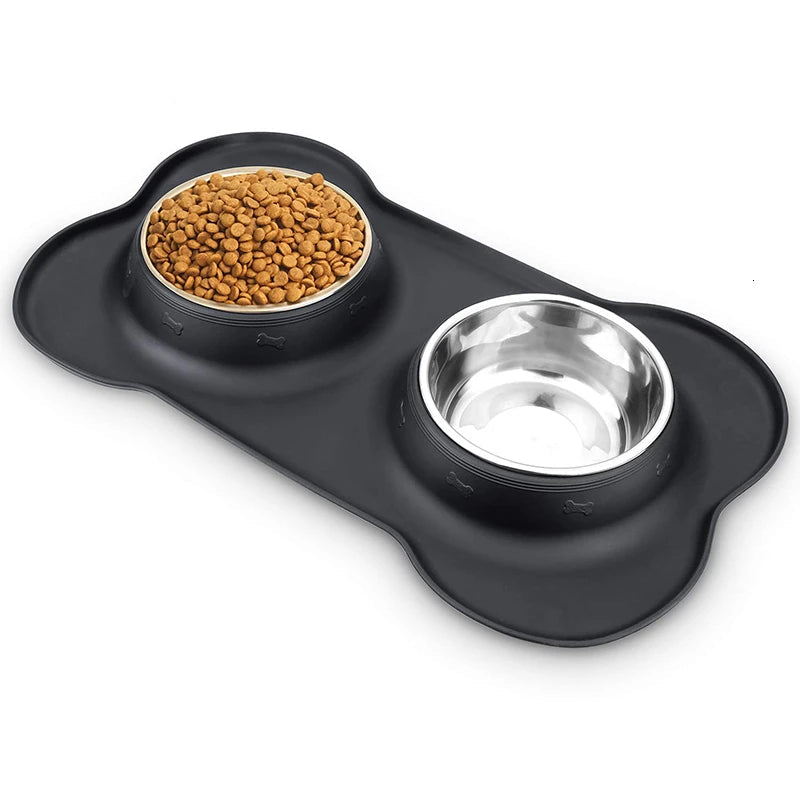 No Spill Stainless Double Pet Bowl