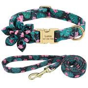 Custom Engraved Nylon Dog Collar Set