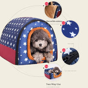 Star Print Foldable Pet House Bed