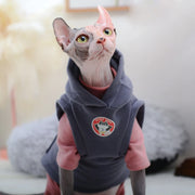 Warm Fleece Hoodie For Sphynx Cats