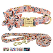 Custom Engraved Nylon Dog Collar Set