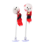 Suction Feather Teaser Toy With Bell