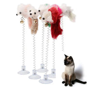 Suction Feather Teaser Toy With Bell
