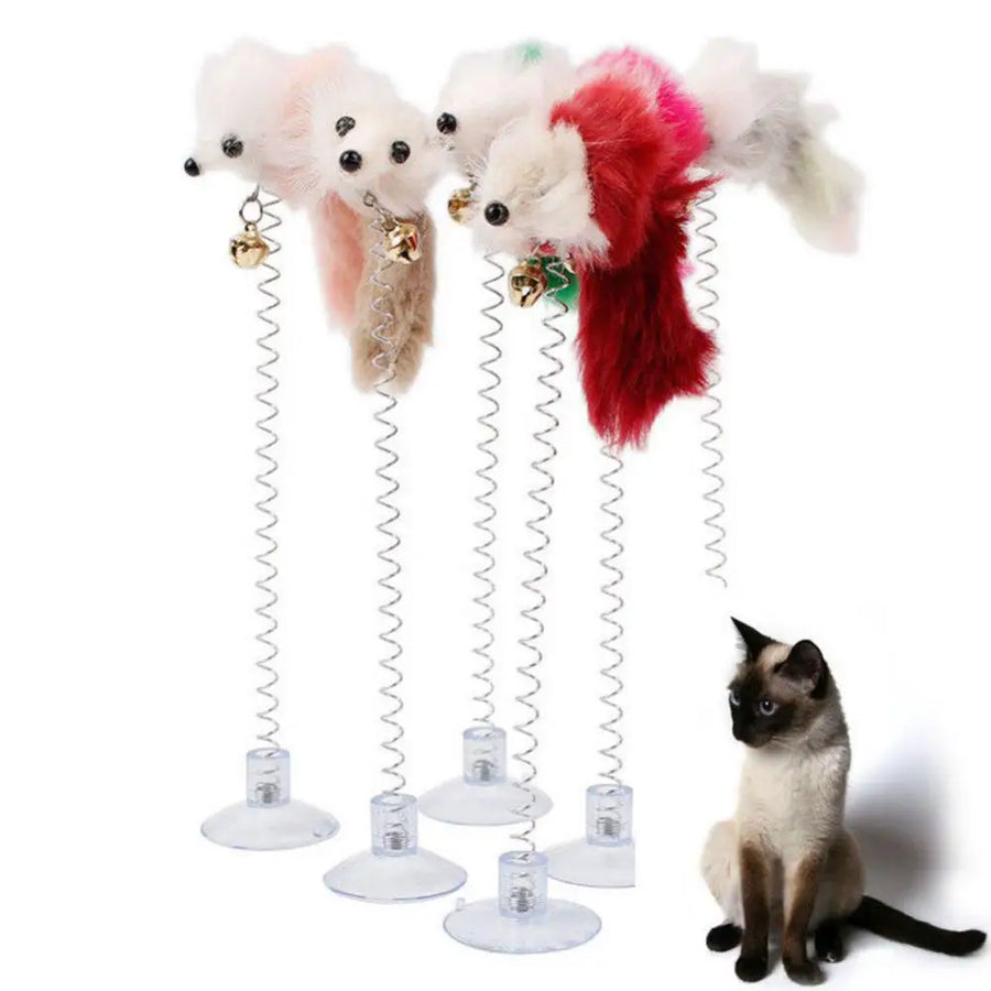 Suction Feather Teaser Toy With Bell