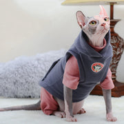 Warm Fleece Hoodie For Sphynx Cats