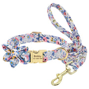 Custom Engraved Nylon Dog Collar Set