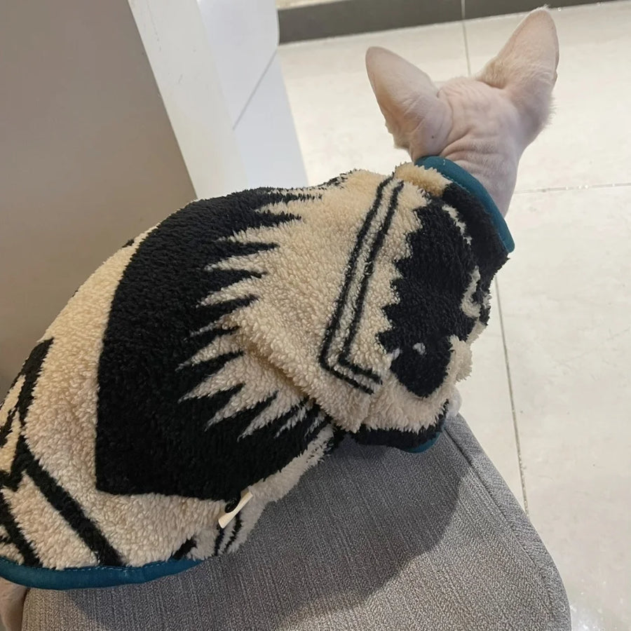 Green Zipper Jacket For Sphynx Cats