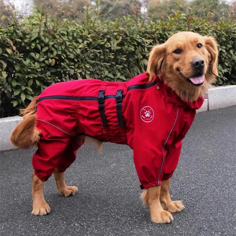 Reflective Waterproof Raincoat For Large Dogs