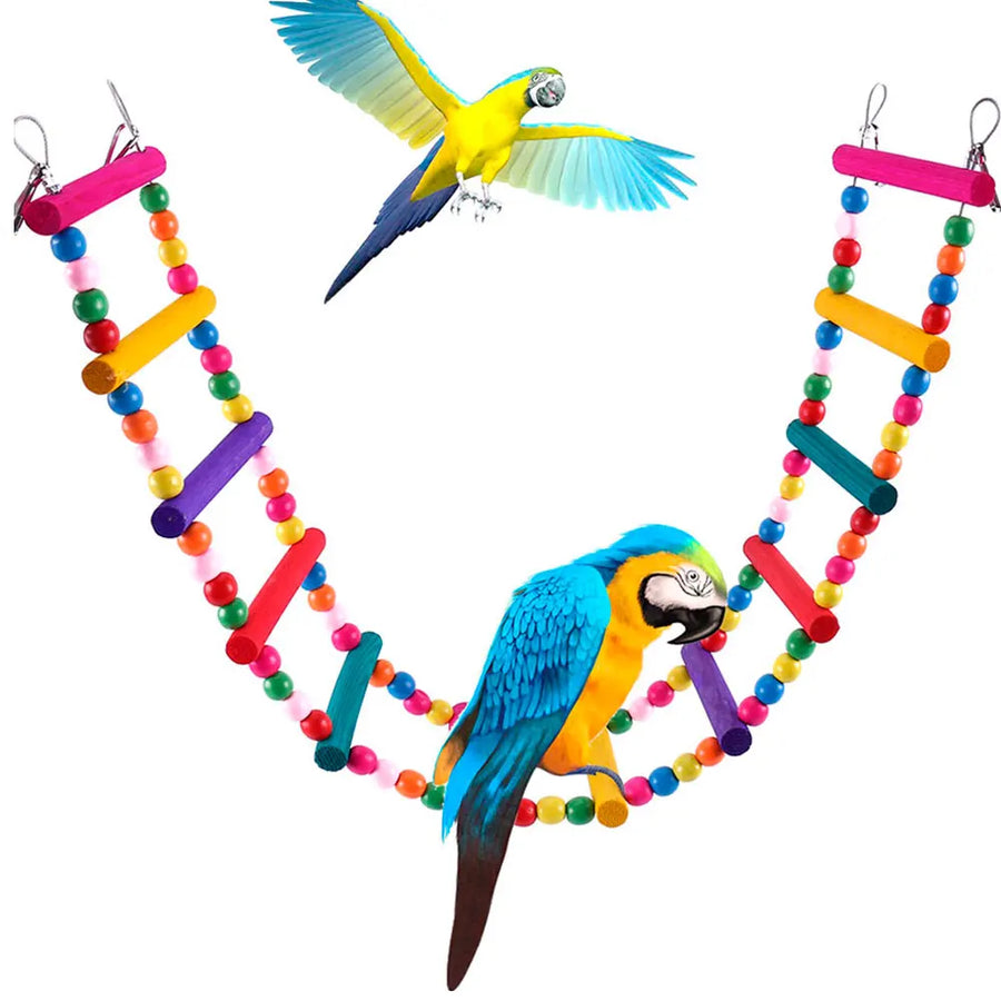 Twelve Step Wooden Bird Ladder