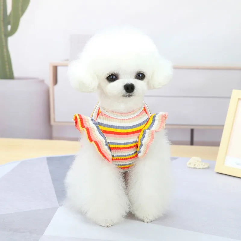 Ruffle Striped Party Dress For Pets