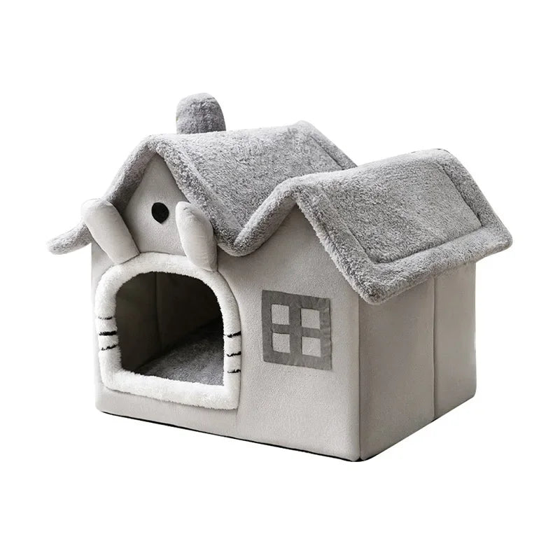 Warm Foldable Cave Bed For Pets