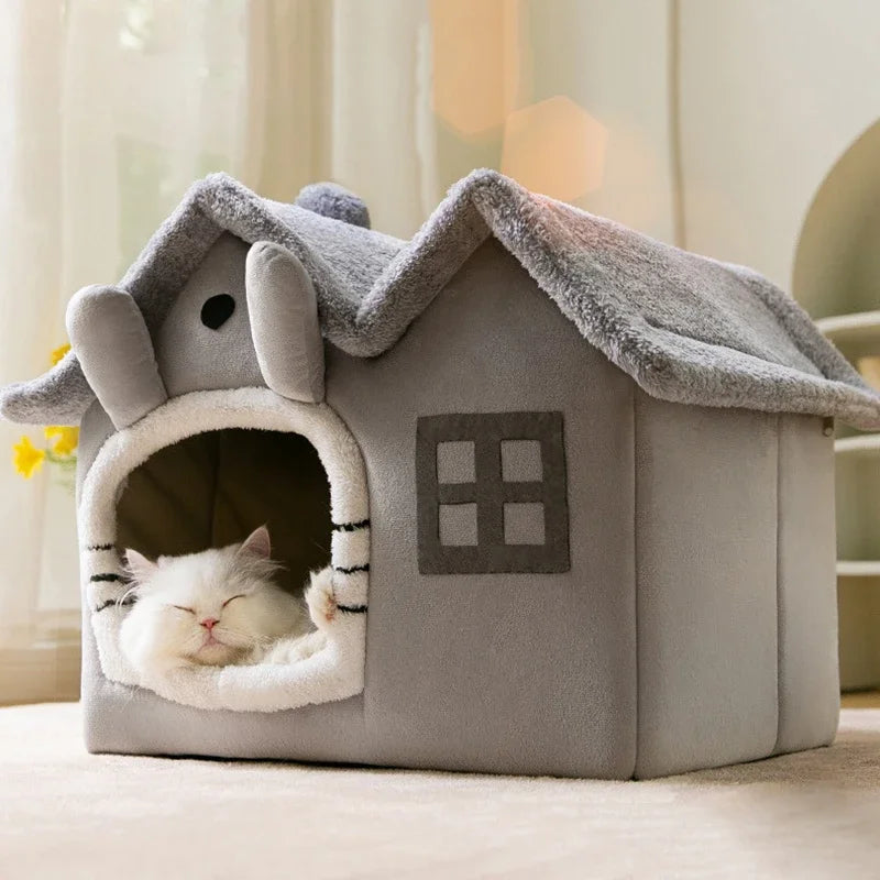 Warm Foldable Cave Bed For Pets