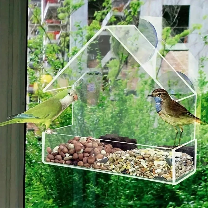 White Hanging Outdoor Bird Feeder