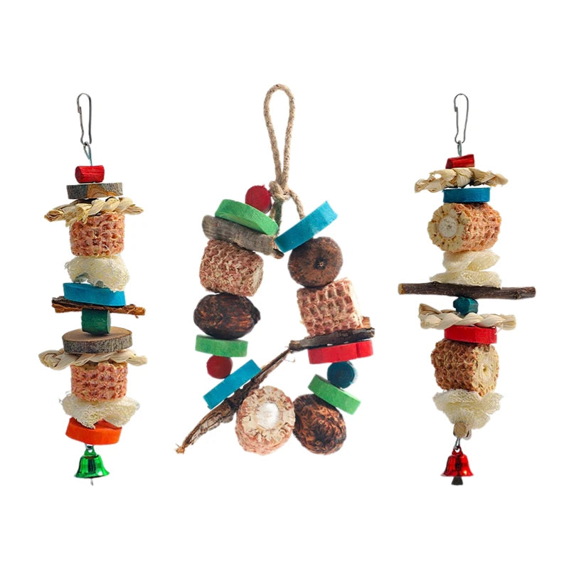 Natural Wood Parrot Chew Toy
