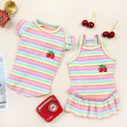 Ruffle Striped Party Dress For Pets