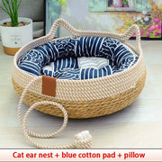 Woven Rattan Summer Cat Sleeping Bed