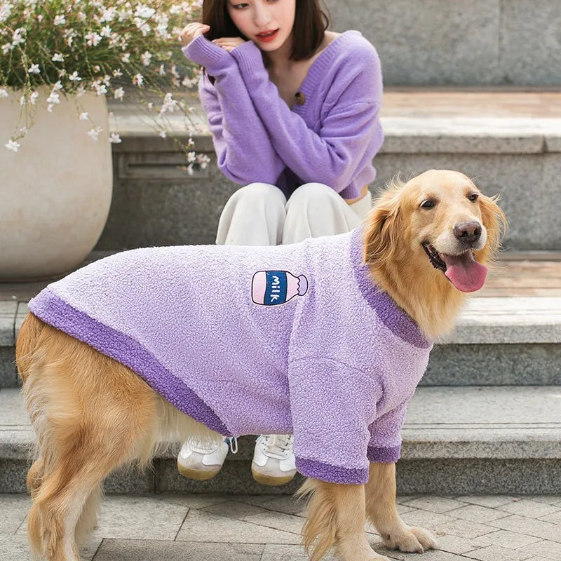 Warm Fleece Hoodie For Big Dogs