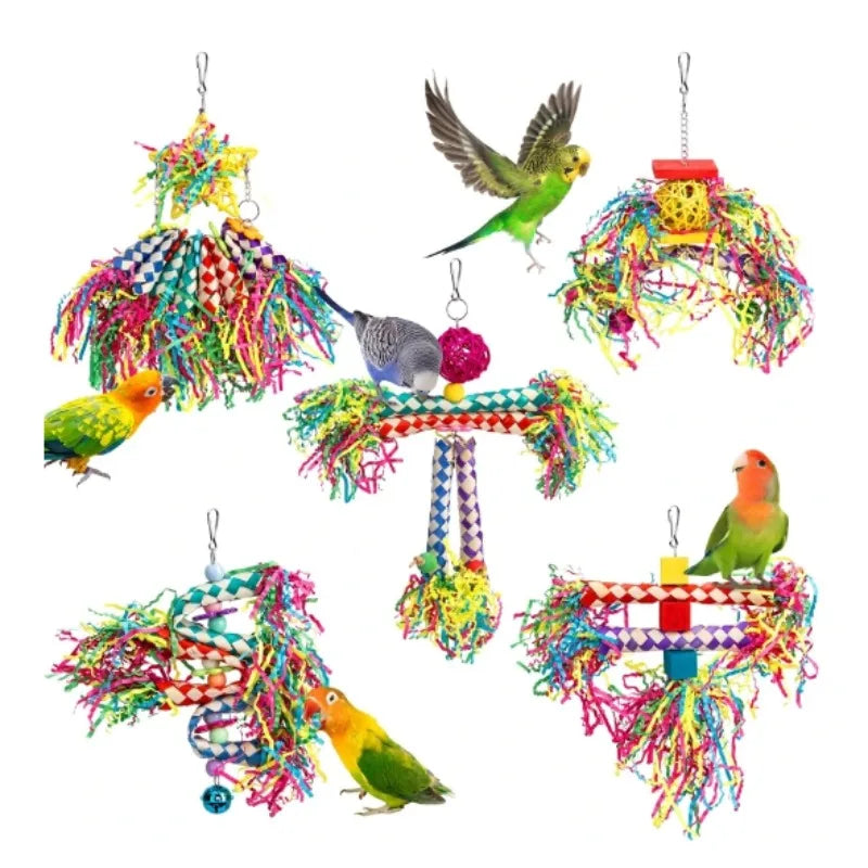 Colorful Parrot Biting Toy Set