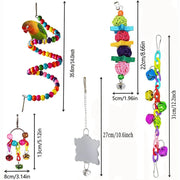 Seven Piece Wooden Bird Toy Set
