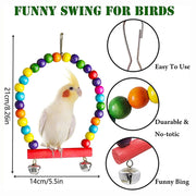 Seven Piece Wooden Bird Toy Set