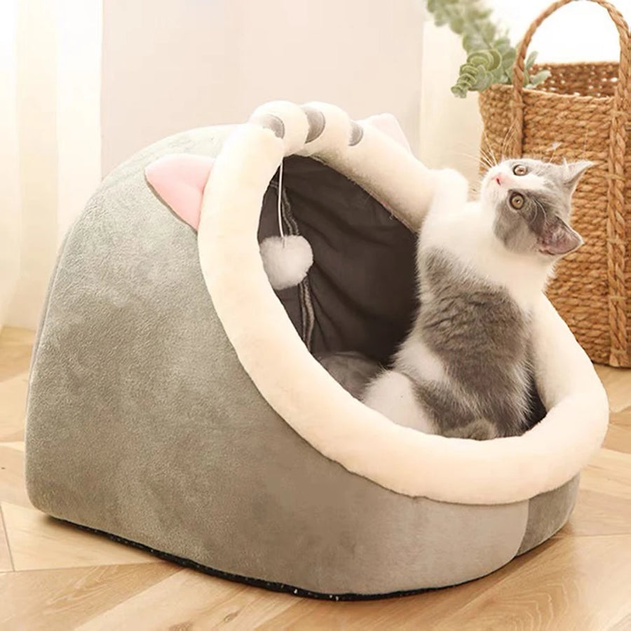 Semi Closed Warm Cat Nest Bed