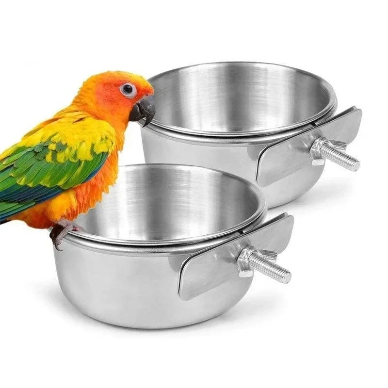 Stainless Steel Parrot Feeder Cup