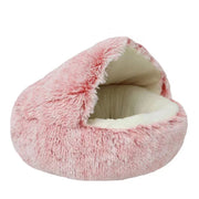 Round Plush Cave Bed For Cats