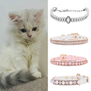 Pearl Rhinestone Pet Collar Necklace