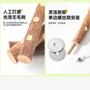 Natural Wood Bird Perch Stand
