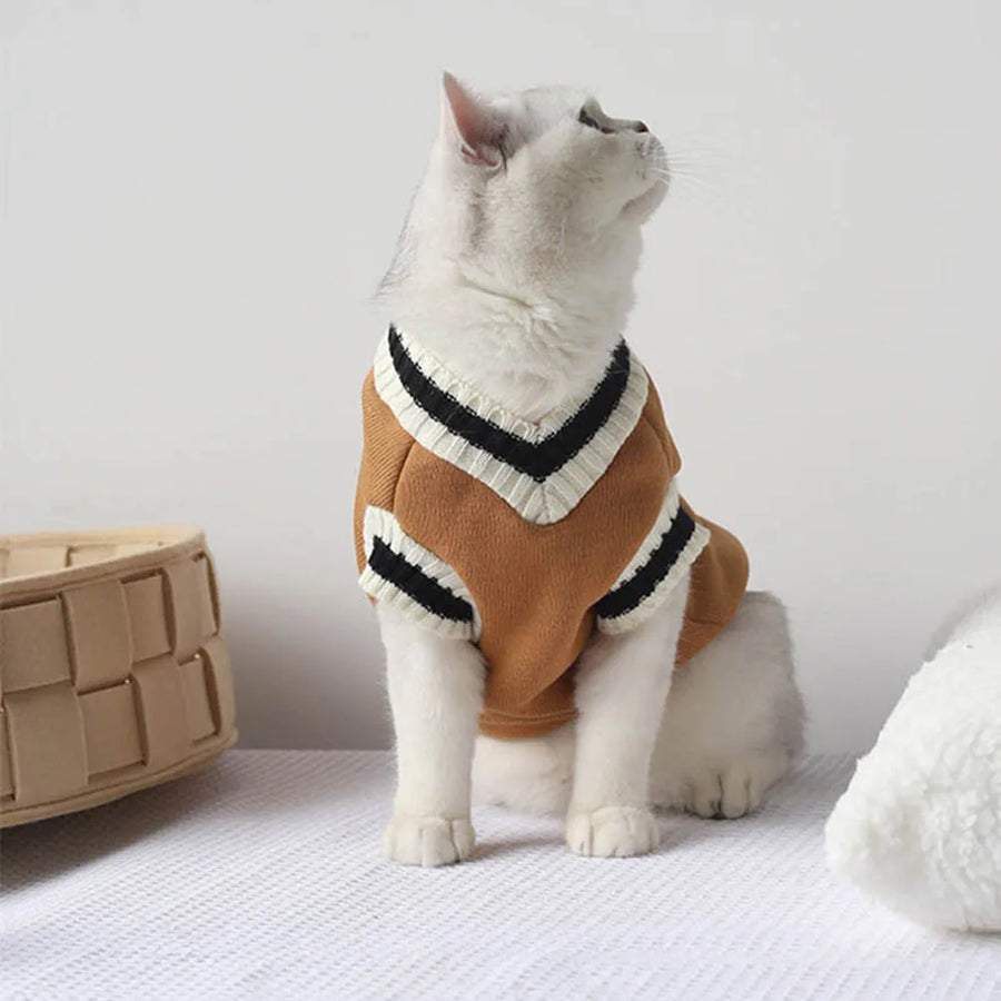 Collegiate Sweater Vest For Cats Dogs