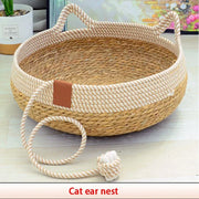 Woven Rattan Summer Cat Sleeping Bed