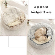 Round Plush Cave Bed For Cats