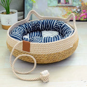 Woven Rattan Summer Cat Sleeping Bed