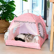 Floral Tent Cat Bed For Summer
