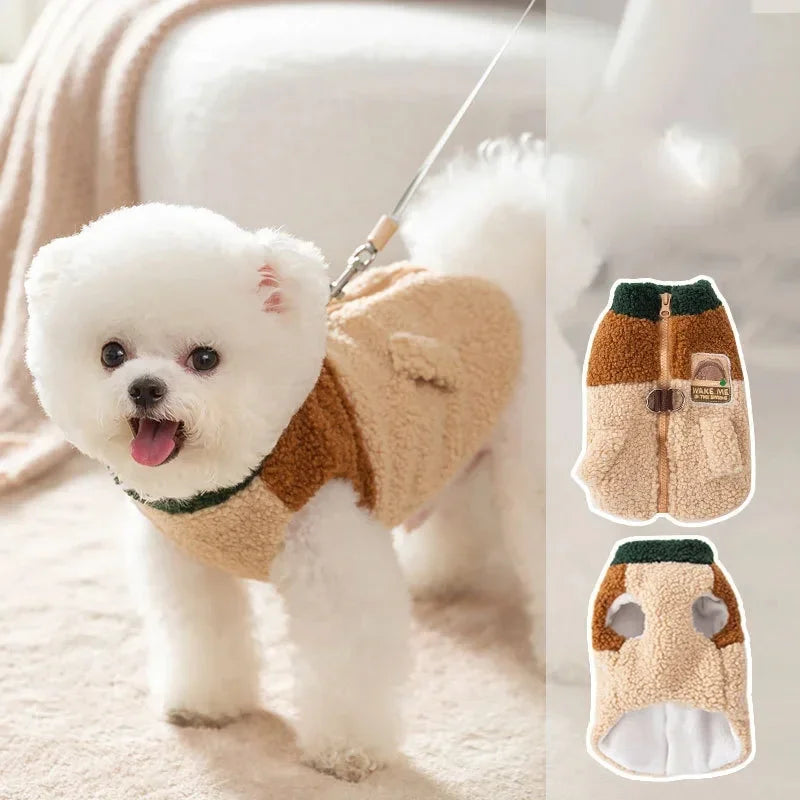 Brown Winter Cardigan For Teddy Dogs