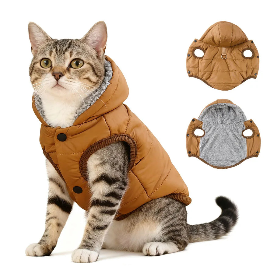 Windproof Fleece Hoodie For Small Pets