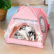 Floral Tent Cat Bed For Summer