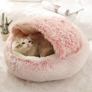 Round Plush Cave Bed For Cats