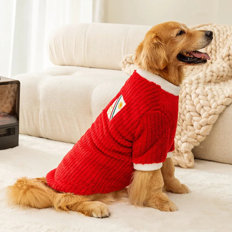 Warm Fleece Hoodie For Big Dogs