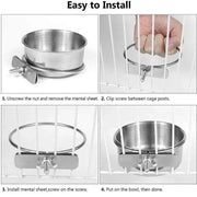 Stainless Steel Parrot Feeder Cup