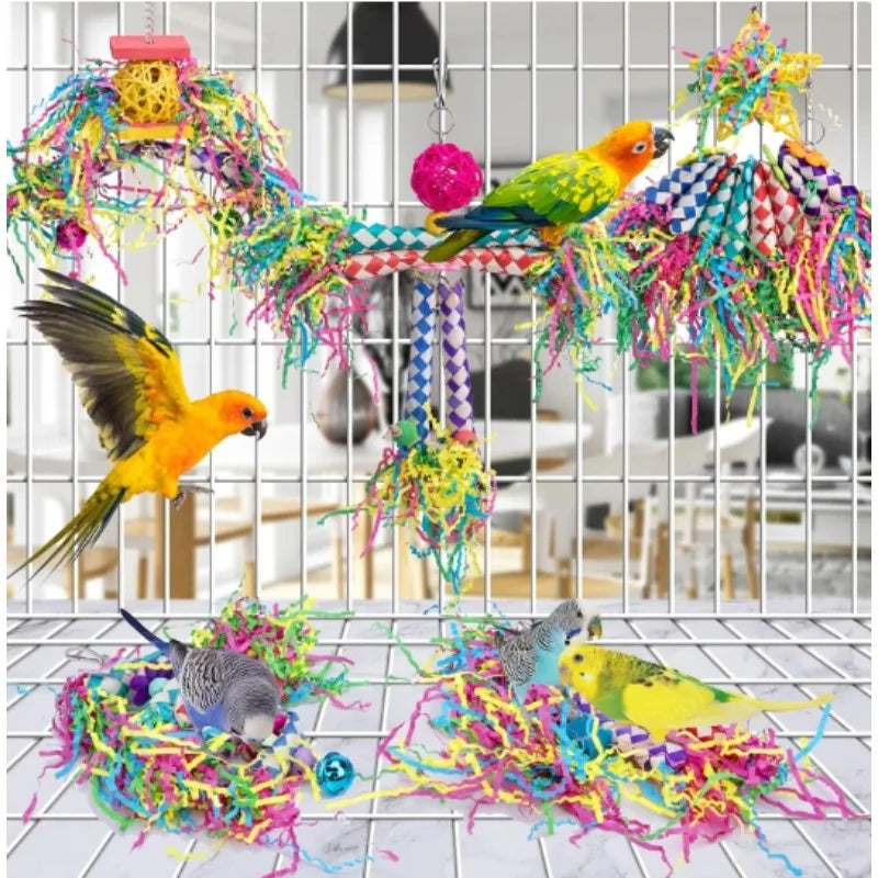 Colorful Parrot Biting Toy Set
