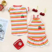 Ruffle Striped Party Dress For Pets
