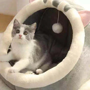 Semi Closed Warm Cat Nest Bed