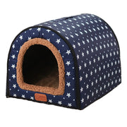 Star Print Foldable Pet House Bed