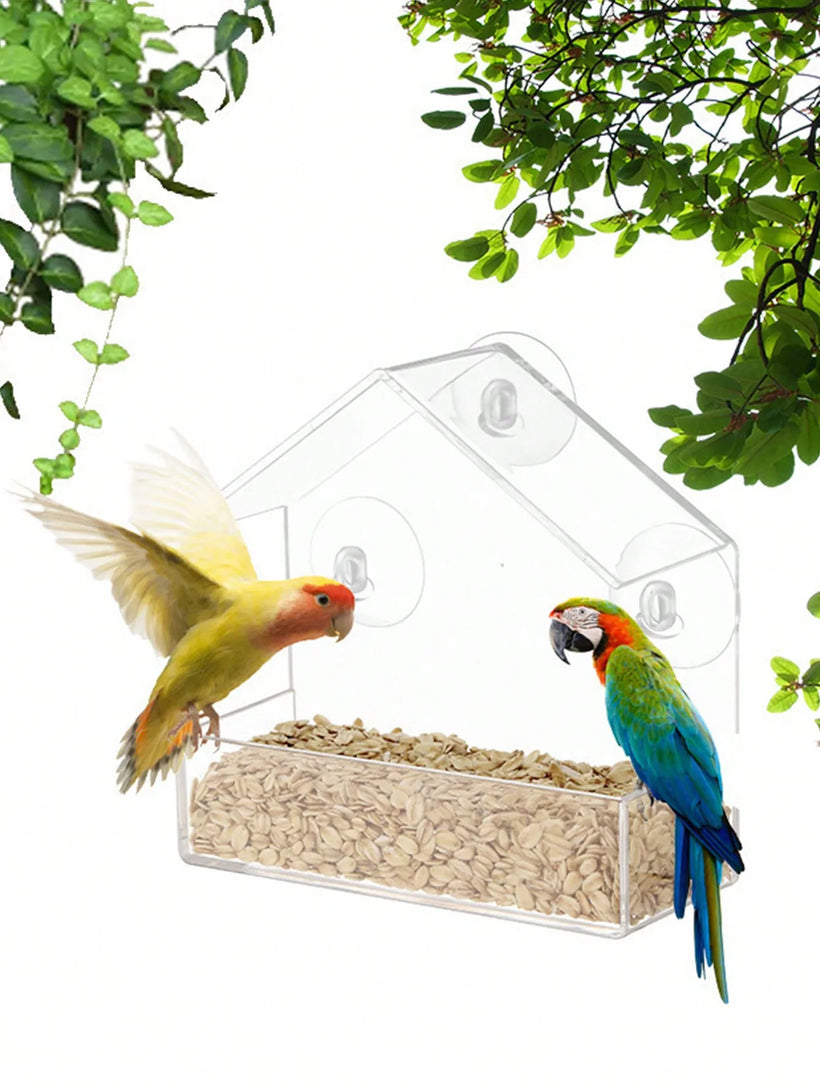 White Hanging Outdoor Bird Feeder