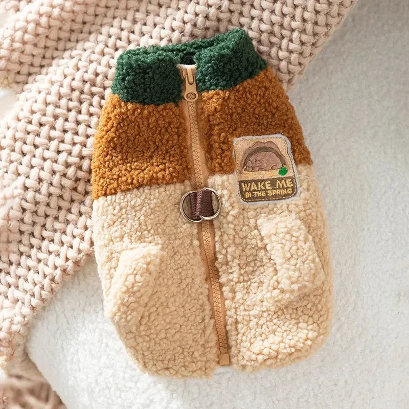 Brown Winter Cardigan For Teddy Dogs