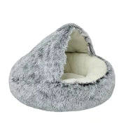 Round Plush Cave Bed For Cats